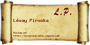 Lévay Piroska névjegykártya